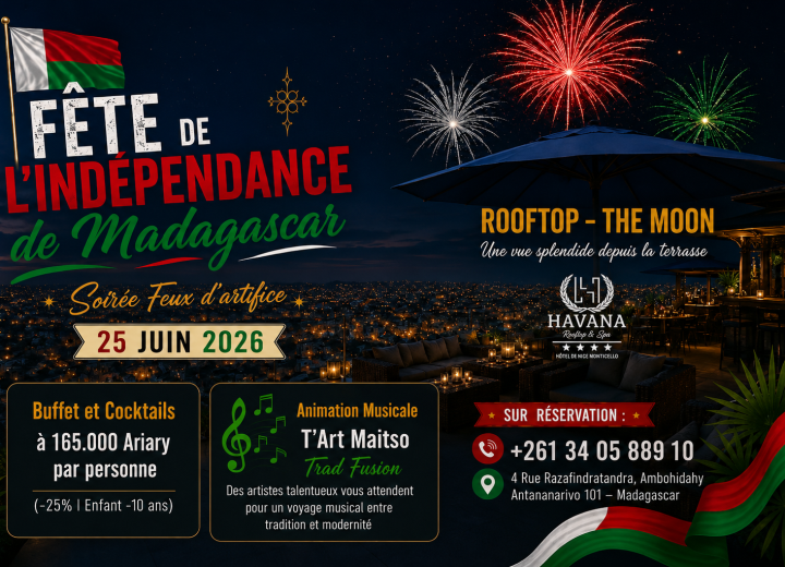 Soirée Feux d’Artifice au Rooftop – The Moon ✨🇲🇬